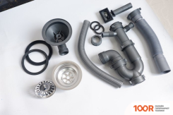 Кухонная мойка Ulgran STEEL 50X45 (ЧЕРНАЯ БРАШИРОВАННАЯ СТАЛЬ) (139050)