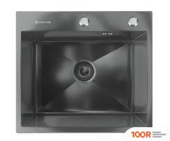Кухонная мойка Ulgran STEEL 50X45 (ЧЕРНАЯ БРАШИРОВАННАЯ СТАЛЬ) (139050)