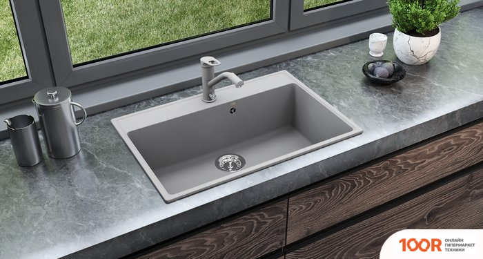 Кухонная мойка Ulgran QUARTZ FORTE 760 (БЕТОН) (138956)