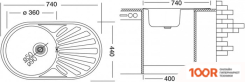 Кухонная мойка Ukinox ФАВОРИТ FAL740.440-GT8K 1R (138893)