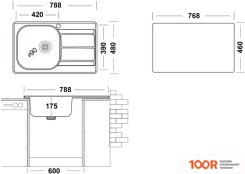Кухонная мойка Ukinox СПЕКТР SPM788.480 GT6K 1R (138863)