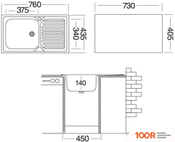 Кухонная мойка Ukinox КЛАССИКА CLM760.435 5K 2L (138817)