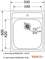 Кухонная мойка Ukinox ИННОВА IND500.600-6C 0C (138791)