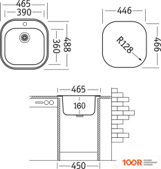Кухонная мойка Ukinox ГАЛАНТ GAM465.488 GT6K 0C (138728)