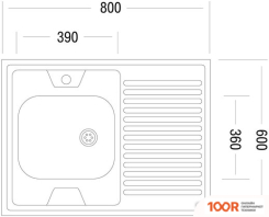 Кухонная мойка Ukinox STD800.600-5C 0R (С СИФОНОМ) (138710)