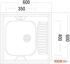 Кухонная мойка Ukinox STD600.600-5C 0RS (С СИФОНОМ) (138704)