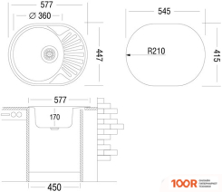 Кухонная мойка Ukinox FAD577.447-GT6K 2L (С СИФОНОМ) (138689)