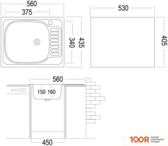 Кухонная мойка Ukinox CLL560.435-GT6K 2L (С СИФОНОМ) (138672)