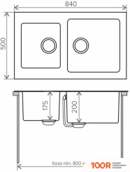 Кухонная мойка Tolero TWIST TTS-840 (БЕЛЫЙ 923) (138633)