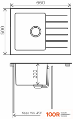 Кухонная мойка Tolero TWIST TTS-660 (ЧЕРНЫЙ 911) (138617)