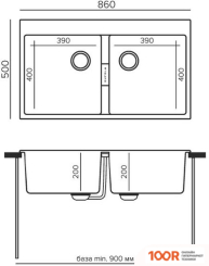 Кухонная мойка Tolero TL-862 (УГОЛЬ) (138595)