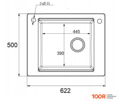 Кухонная мойка Teknoven START MAX STX-C10-BA 62,2X50,0 (АНТРАЦИТ) (138461)