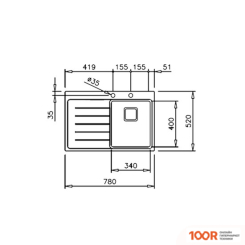 Кухонная мойка TEKA ZENIT RS15 1B 1D R 78 (138451)