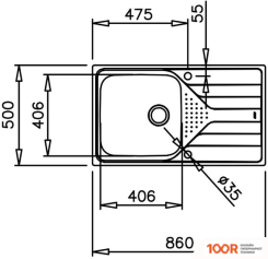 Кухонная мойка TEKA UNIVERSE 50 T-XP 1B 1D MAX POLISHED (138438)