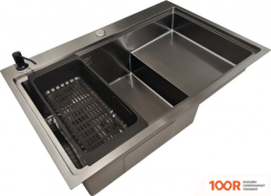 Кухонная мойка Stellar S6550NB-TU-L (НАНО ЧЕРНЫЙ, С ДОСКОЙ) (138276)