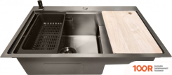 Кухонная мойка Stellar S6550NB-TU-L (НАНО ЧЕРНЫЙ, С ДОСКОЙ) (138276)