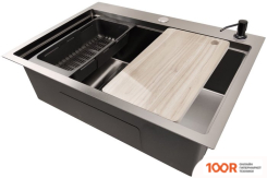 Кухонная мойка Stellar S6050NB-A (НАНО ЧЕРНЫЙ, C ДОСКОЙ) (138269)