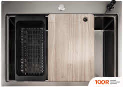 Кухонная мойка Stellar S6050NB-A (НАНО ЧЕРНЫЙ, C ДОСКОЙ) (138269)