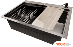 Кухонная мойка Stellar S5550NB-A (НАНО ЧЕРНЫЙ, С ДОСКОЙ) (138264)