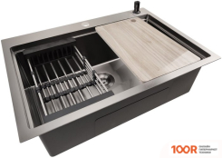 Кухонная мойка Stellar S5550NB-A (НАНО ЧЕРНЫЙ, С ДОСКОЙ) (138264)