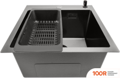 Кухонная мойка Stellar E4444NB (НАНО ЧЕРНЫЙ) (138221)