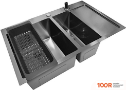 Кухонная мойка Stellar DECOR S7850NB-2L-D (НАНО ЧЕРНЫЙ) (138218)