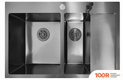 Кухонная мойка Stellar DECOR S7850NB-2L-D (НАНО ЧЕРНЫЙ) (138218)