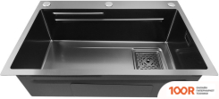 Кухонная мойка Stellar DECOR S7045NB-A-D (НАНО ЧЕРНЫЙ, C ДОСКОЙ) (138213)