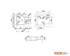 Кухонная мойка Smeg UM3416-2 (138085)