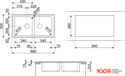 Кухонная мойка Smeg LLR862-2 (138027)