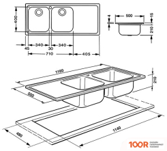 Кухонная мойка Smeg LL116S-2 (138021)