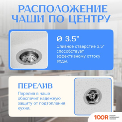 Кухонная мойка Saniteco TERRA (БЕЛЫЙ) (137741)