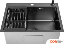 Кухонная мойка Saniteco 6050 NANO (С СИФОНОМ, ДОЗАТОРОМ И КОЛАНДЕРОМ) (137636)