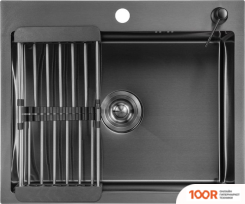 Кухонная мойка Saniteco 6050 NANO (С СИФОНОМ, ДОЗАТОРОМ И КОЛАНДЕРОМ) (137636)