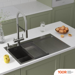 Кухонная мойка Roxen VESPA 560230-70L САТИН (С КОЛАНДЕРОМ И ДОЗАТОРОМ) (137599)