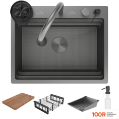Кухонная мойка Roxen STAGE PLUS 560250-60-BS МНОГОФУНКЦИОНАЛЬНАЯ 8 В 1 (60*48/ТЕКСТУРНЫЙ ГРАФИТ) (137586)