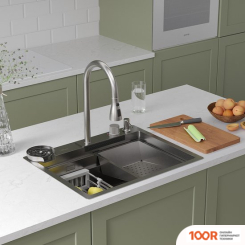 Кухонная мойка Roxen STAGE PLUS 560250-60 МНОГОФУНКЦИОНАЛЬНАЯ 8 В 1 (60*48/САТИН) (137585)