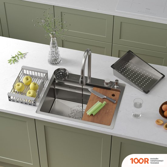 Кухонная мойка Roxen STAGE PLUS 560250-60 МНОГОФУНКЦИОНАЛЬНАЯ 8 В 1 (60*48/САТИН) (137585)