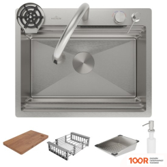 Кухонная мойка Roxen STAGE PLUS 560250-60 МНОГОФУНКЦИОНАЛЬНАЯ 8 В 1 (60*48/САТИН) (137585)