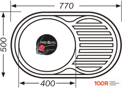 Кухонная мойка Premial PL 7750 (МАТОВАЯ, 0.8 ММ) (137507)