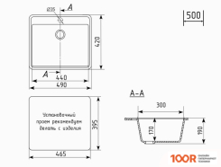 Кухонная мойка Practik PR-M 490-004 (ЧЕРНЫЙ ОНИКС) (137461)