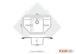 Кухонная мойка Polygran RIFF 800 (ОПАЛ) (137442)
