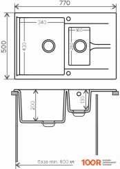 Кухонная мойка Polygran BRIG-770 (БЕЛЫЙ ХЛОПОК 36) (137362)