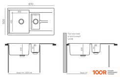 Кухонная мойка Polygran BRIG 870 (ОПАЛ) (137351)