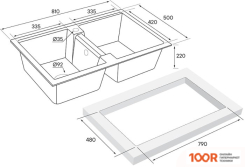 Кухонная мойка Paulmark TANDEM 80/2 PM238150-CO (137160)
