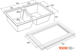 Кухонная мойка Paulmark TANDEM 80/2 PM238150-BLM (137159)