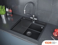 Кухонная мойка Paulmark STEPIA-500 PM115051-BLM (ЧЕРНЫЙ МЕТАЛЛИК) (137152)