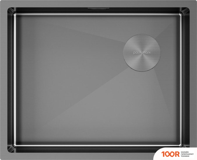 Кухонная мойка Paulmark NEXT-SKEW 54 UNI PM885444-GM (ЧЕРНЫЙ/ВОРОНЕНАЯ СТАЛЬ) (137076)