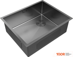 Кухонная мойка Paulmark NEXT-SKEW 54 UNI PM885444-GM (ЧЕРНЫЙ/ВОРОНЕНАЯ СТАЛЬ) (137076)