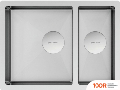 Кухонная мойка Paulmark NEXT 58/2S UNI PM225844-BS (СТАЛЬНОЙ/БРАШИРОВАННАЯ СТАЛЬ) (137067)